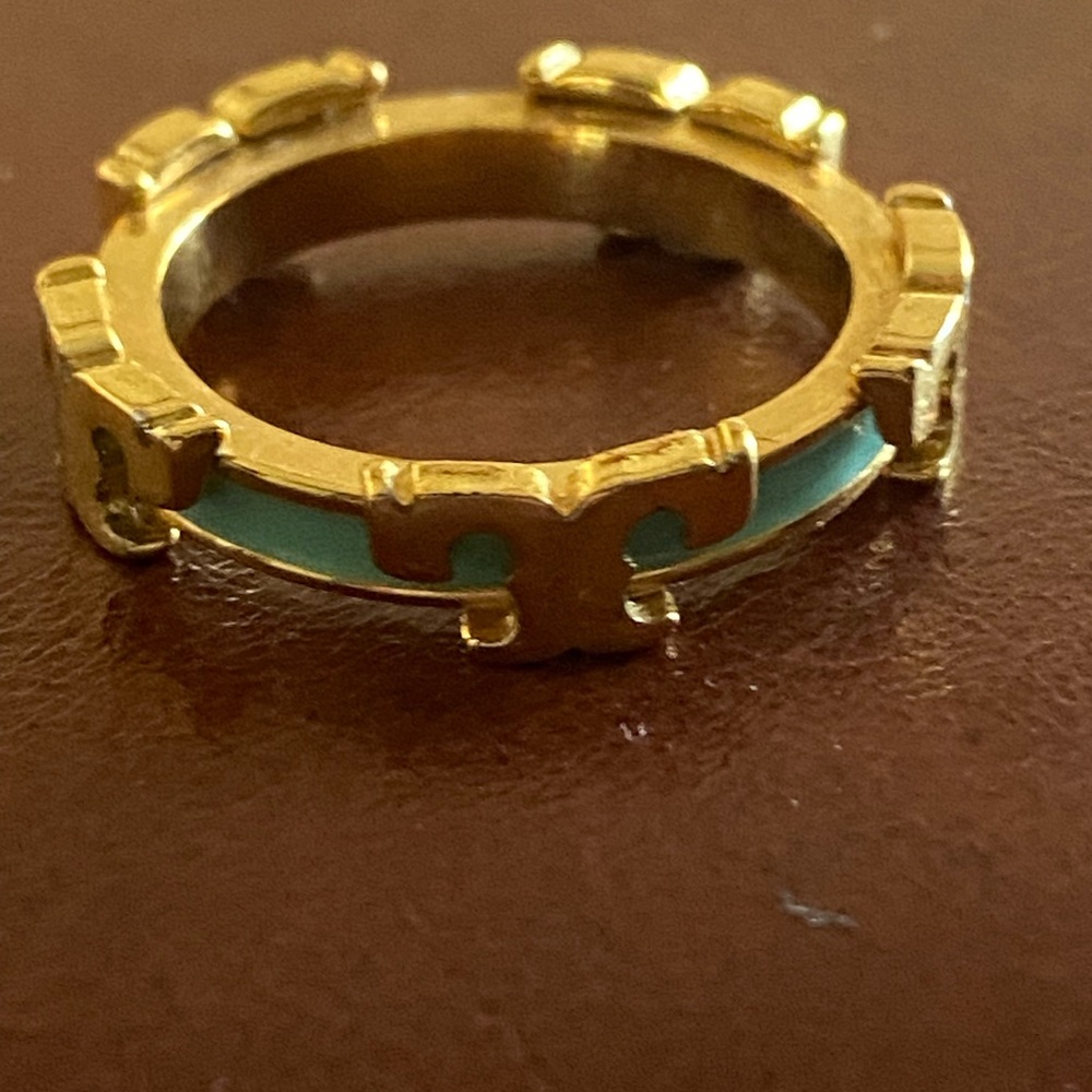 Tory Burch T blue ring 8